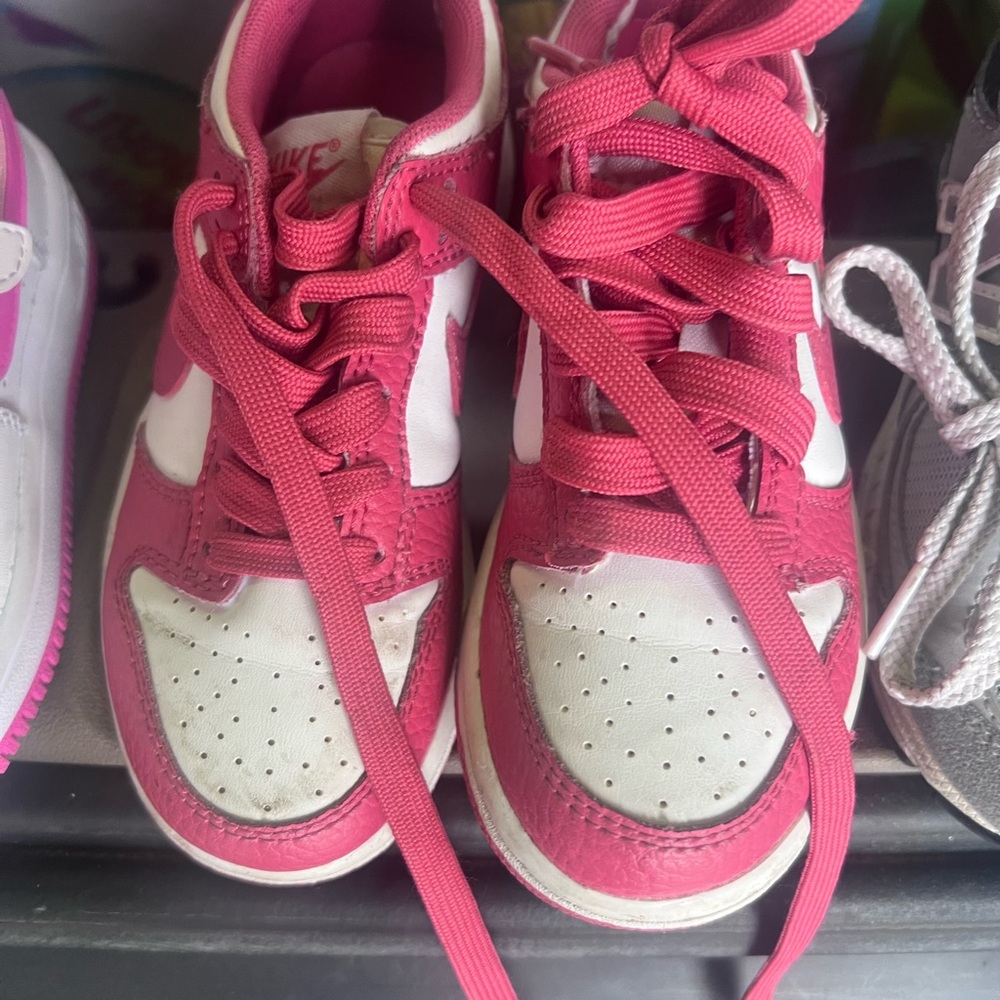 Nike Kids Pink and White Sneakers